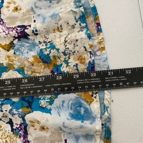 Umgee Sz S Floral Mini Dress Blue Purple Gold Boho Cottagecore Peasant Bohemian - Picture 10 of 11